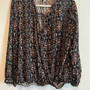 Knox rose long sleeve wrap blouse